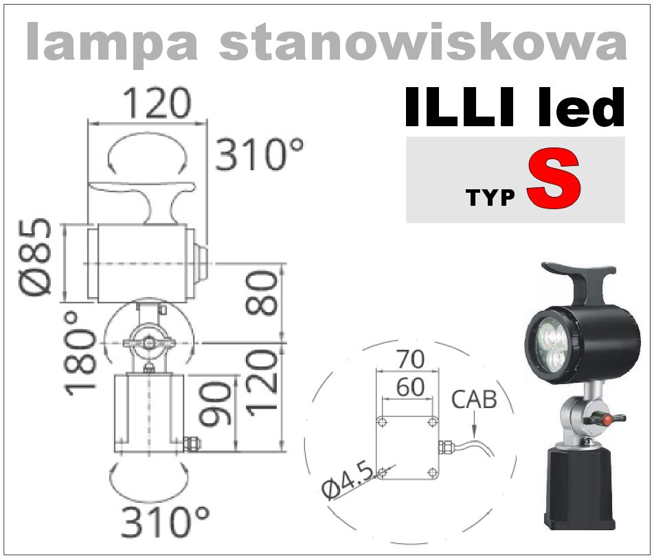 Lampy stanowiskowe na wysięgniku
